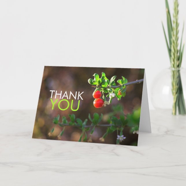 Tack 2 Red Berries-kort Kort (Framsida)