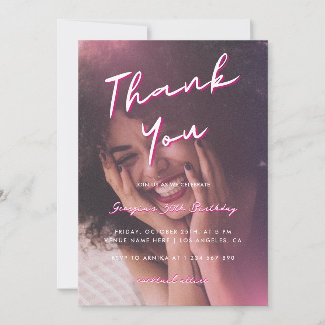 Tack 30års födelsedag Party Inbjudningar (Framsida)