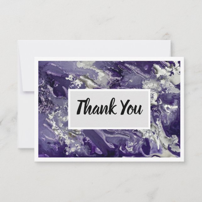 Tack, 3,5-tums x 5-tums kort - Lila (Framsida)