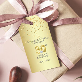 Tack 50-årsdagen av Golden Bröllop-årsdagen Presentetikett