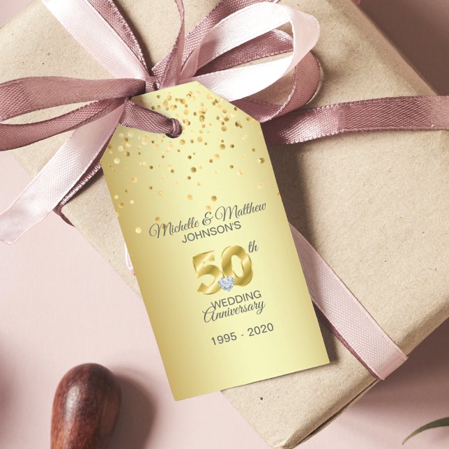 Tack 50-årsdagen av Golden Bröllop-årsdagen Presentetikett (Skapare uppladdad)