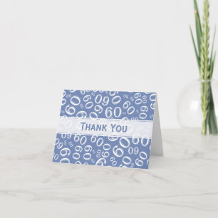 Tack 60:e födelsedagsnumret Mönster Blue/White Kort