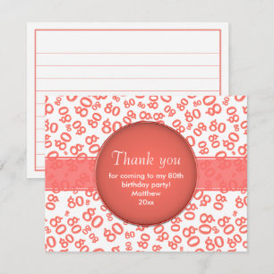 Tack: 80:e korall/vit slumptal Mönster