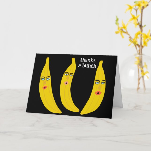 TACK A BUNCH Funny Bananas tack för Cute Kort (Gul blomma)