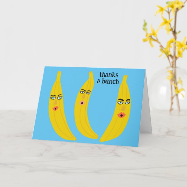 TACK A BUNCH Funny Bananas tack för Cute Kort (Gul blomma)