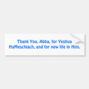 Tack Abba, för Yeshua HaMeschiach, Bildekal