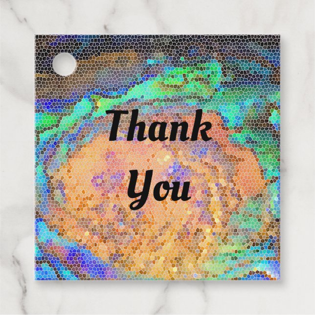 Tack Abstrakt av fastsatt glas Gåvor Etiketter (Framsida)