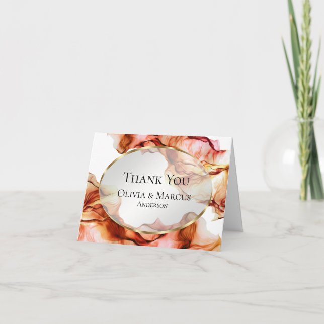 Tack | Abstrakt Höstfärger Bläck i Vattenfärg (Framsida)