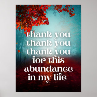 Tack Abundance Money Law of Attraktion Quote Poster