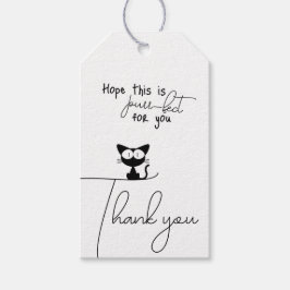 Tack Adorable Svart Katt Minimalist Presentetikett
