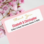 Tack-adressetikett för återlämnande till Personlig Returadress Etikett<br><div class="desc">Skapa en egen anpassningsbar,  personlig,  elegant,  modernt tackkort-adressetikett. Ange helt enkelt brudgummens / hustru & make namn och adress. Eleganten tackar returetiketterna för använda på bröllop,  giftermål årsdagen,  födelsedagen,  möhippan,  babyduschen,  helgdagar eller andra specialarrangemang som rör e-post.</div>