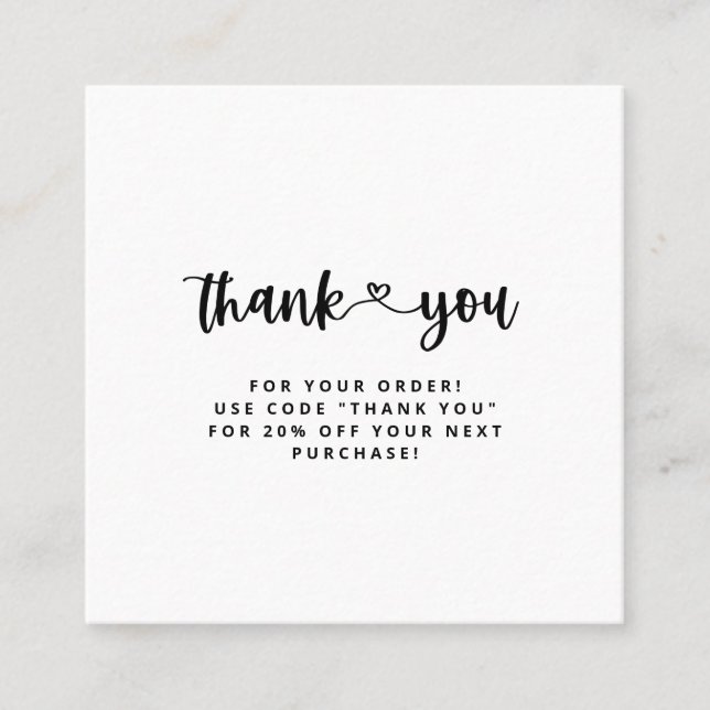 Tack Affärskort Tack Infoga kort (Framsida)