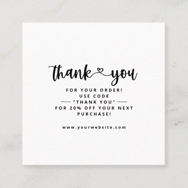 Tack Affärskort Tack Infoga kort (Framsida)