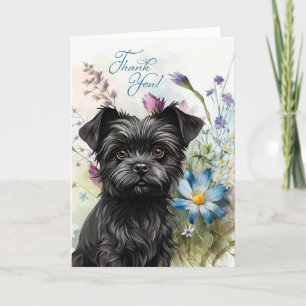 Tack Affenpinscher Hund WildblomGarden Blan Kort