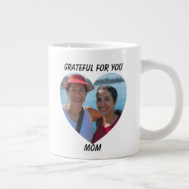 Tack Agradecida Bilingual Mors dag Heart Jumbo Mugg