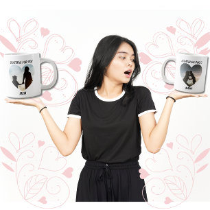 Tack Agradecida Bilingual Mors dag Heart Jumbo Mugg