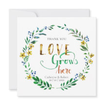 Tack Akvarell Blommig Krans