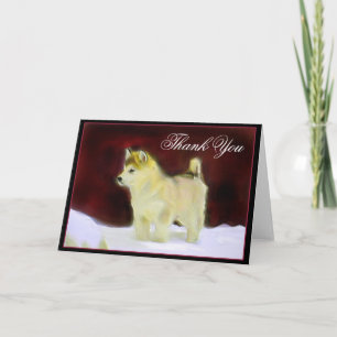 Tack Alaska Malamute-hälsningskort Kort