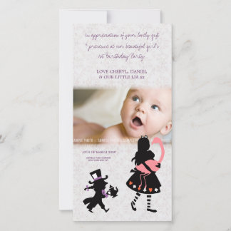 Tack Alice i Wonderland Baby-fotokort Kort
