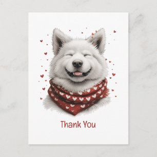 Tack Alla Hjärtans Dag Samoyed Hund Vykort