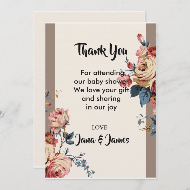 Tack, älskad inbjudningar (Fram/baksida)