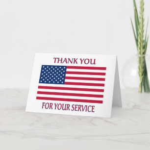 Tack American Flagga Card Kort