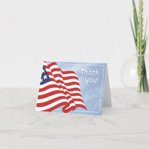 Tack - American Flagga Illustration - 4 juli Kort