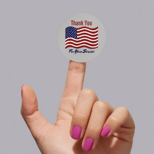 Tack American Flagga Veterans fästare Runt Klistermärke