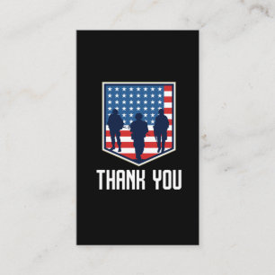Tack American Soldiers USA flagga Visitkort
