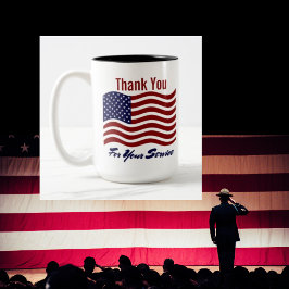 Tack Amerikansk Flagga Kaffe Mugg