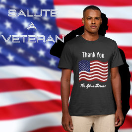 Tack Amerikansk Flagga Veteran Svart T Shirt