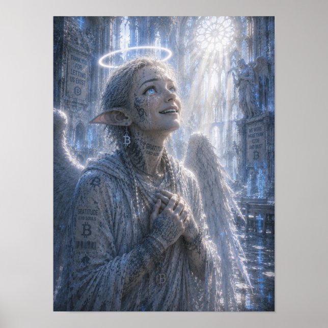 Tack / Ängel / Tyst Katedral Poster (Framsidan)