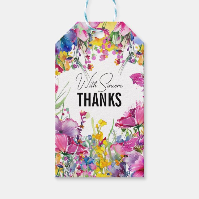 🌺🌸🏵️Tack ÄNGSBLOMMOR  Presentetikett (Framsidan)
