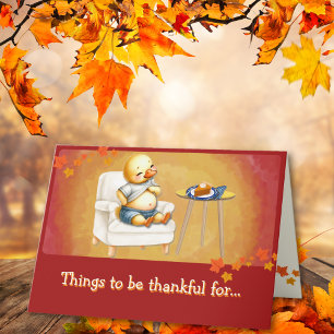Tack Anka med Stretchy Byxor Thanksgiving Helgkort
