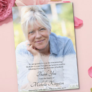 Tack Anpassningsbar Bereavement Photo Funeral Card