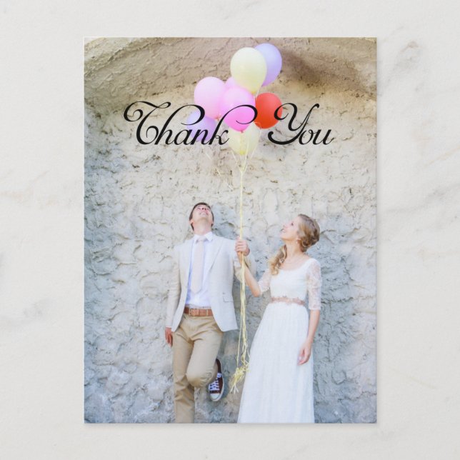 Tack, Anpassningsbar Foto Vykort (Framsida)