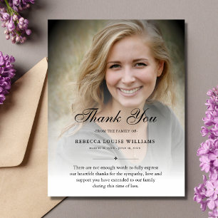 Tack Anpassningsbar Funeral Photo Sympathy Grief Kort