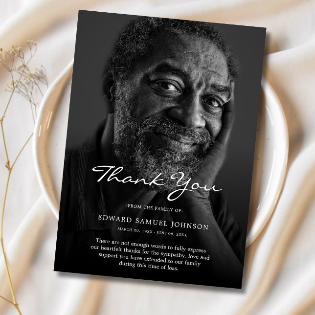 Tack Anpassningsbar Funeral Photo Sympathy Grief L (Sympathy Thank You Custom Photo)