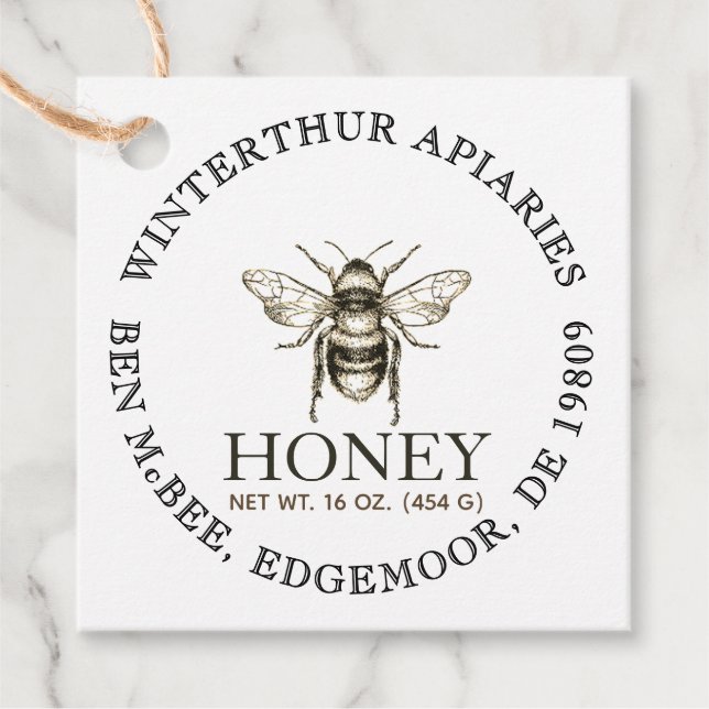 Tack Anpassningsbar Honung Burk Bee Märkres Gåvor Etiketter (Framsida)