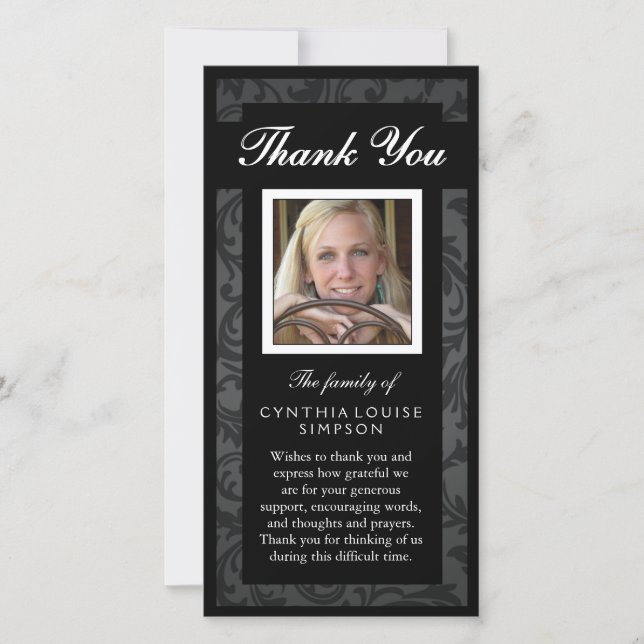 Tack Anpassningsbar Photo Black & White Photo Card (Framsida)