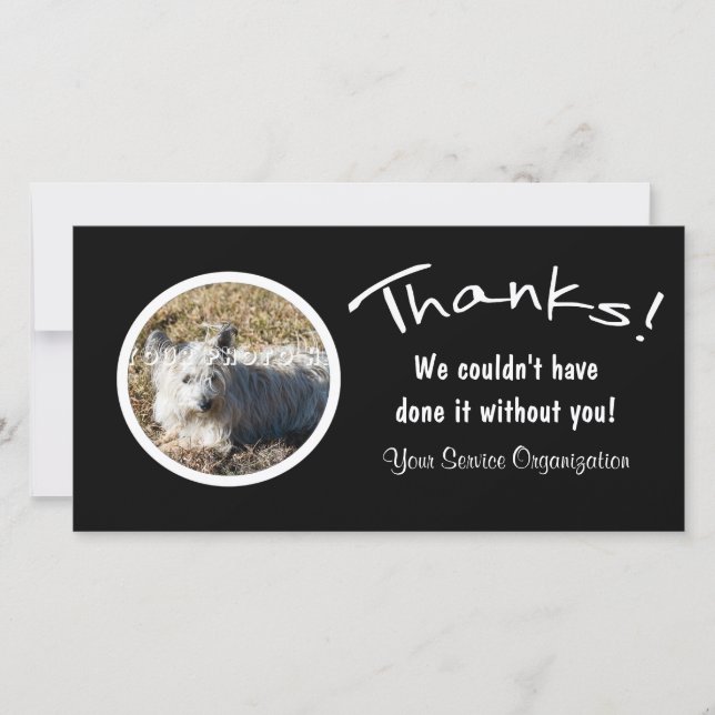 Tack! Anpassningsbar Photo Tack Kort (Framsida)