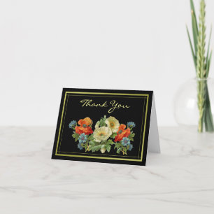 Tack Anpassningsbar Vintage Poppy och Cornblommor Kort