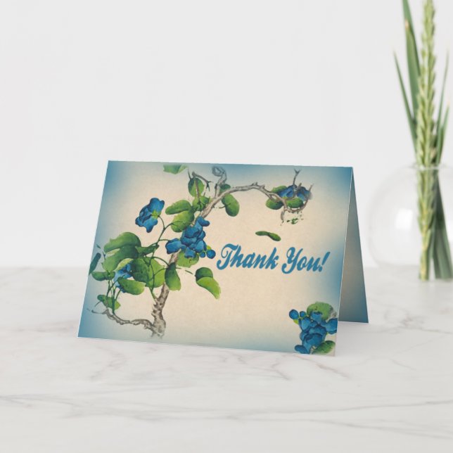 Tack Antik Kinesisk Blomma Kort (Framsida)