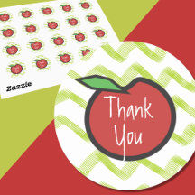 Tack Apple Teacher Chevron Thworthy Stickers