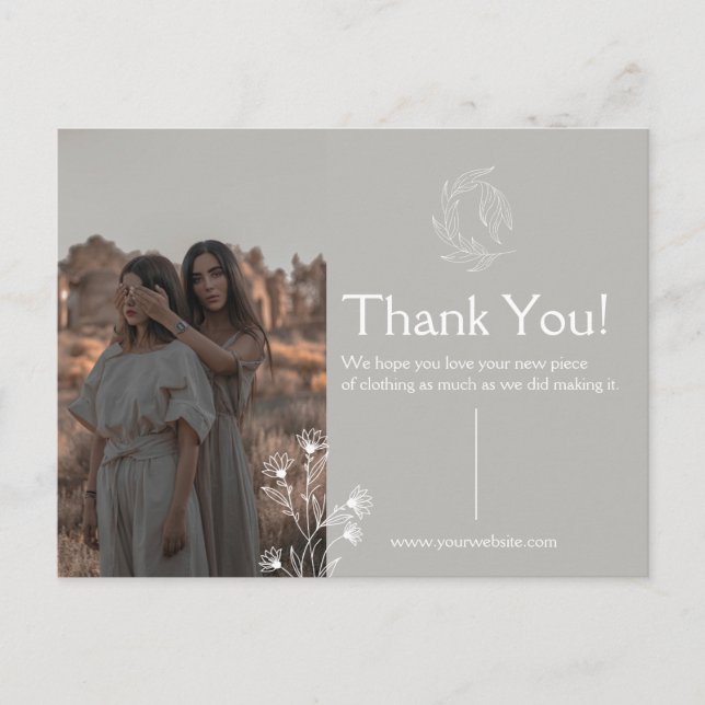 Tack Appreciering Postkort för Kläder  Vykort (Framsida)