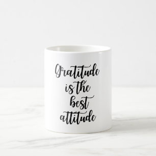 Tack är den bästa attityden Inspirerande Citat Kaffemugg