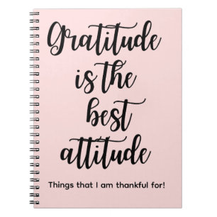 Tack är den bästa attityden Pink Journal Bok Anteckningsbok