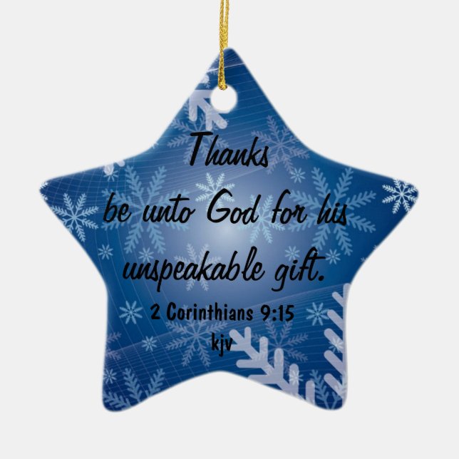 Tack är till guden julgransprydnad keramik (Framsidan)