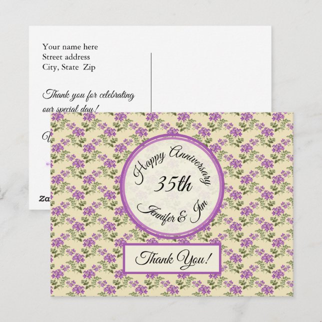 Tack - Årsårsjubel på Gulten Blek Vykort (Fram/baksida)