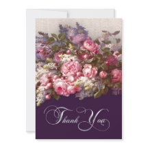 Tack-årskort för målning av blommigt Bröllop